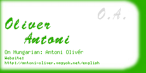 oliver antoni business card
